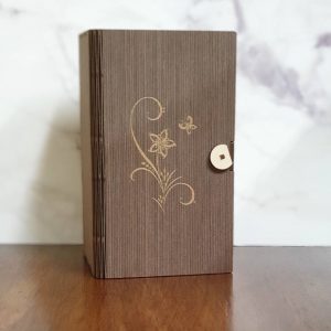 花紋客製木質茶葉禮盒-咖啡色